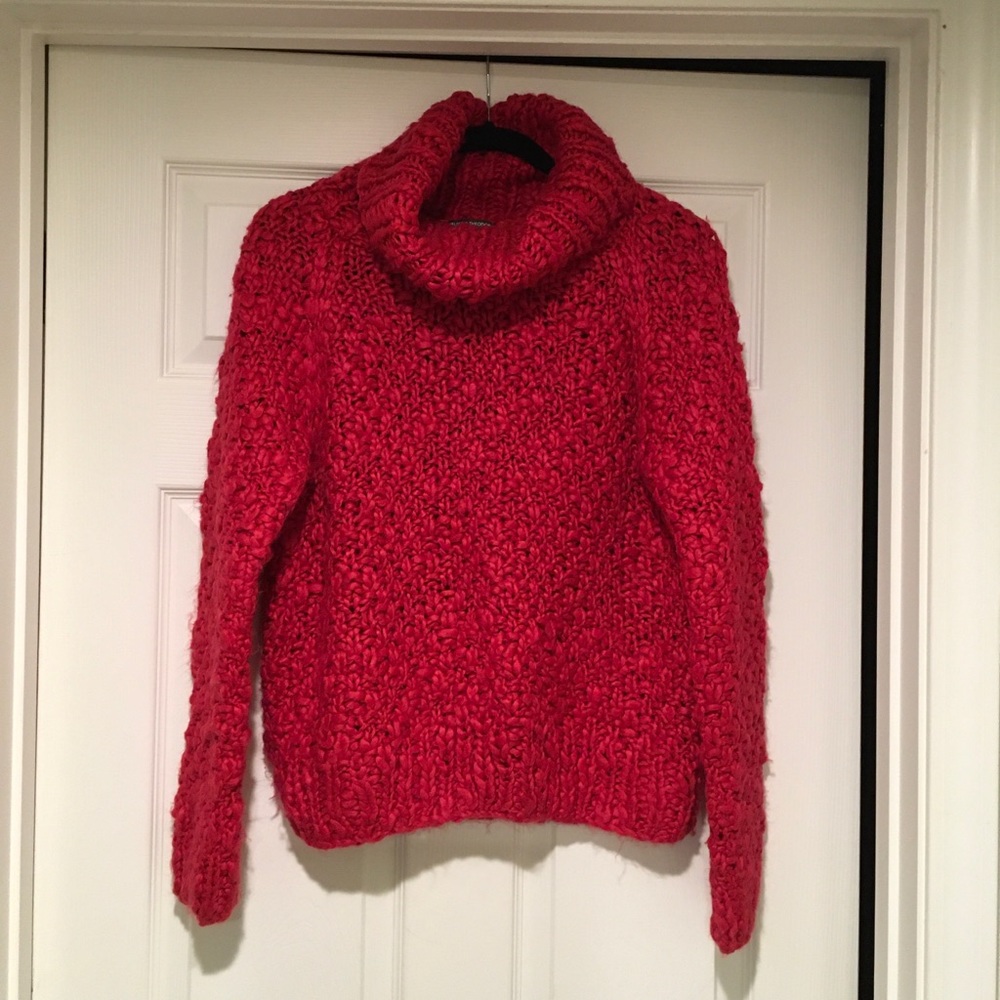 Soft Chunky Cowl Neck Knit Sweater